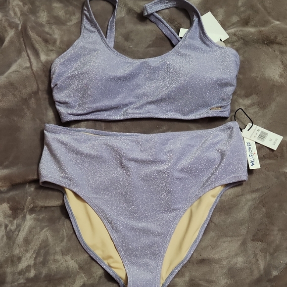Wallflower Shimmering Lavender Bikini Set - Picture 1 of 3